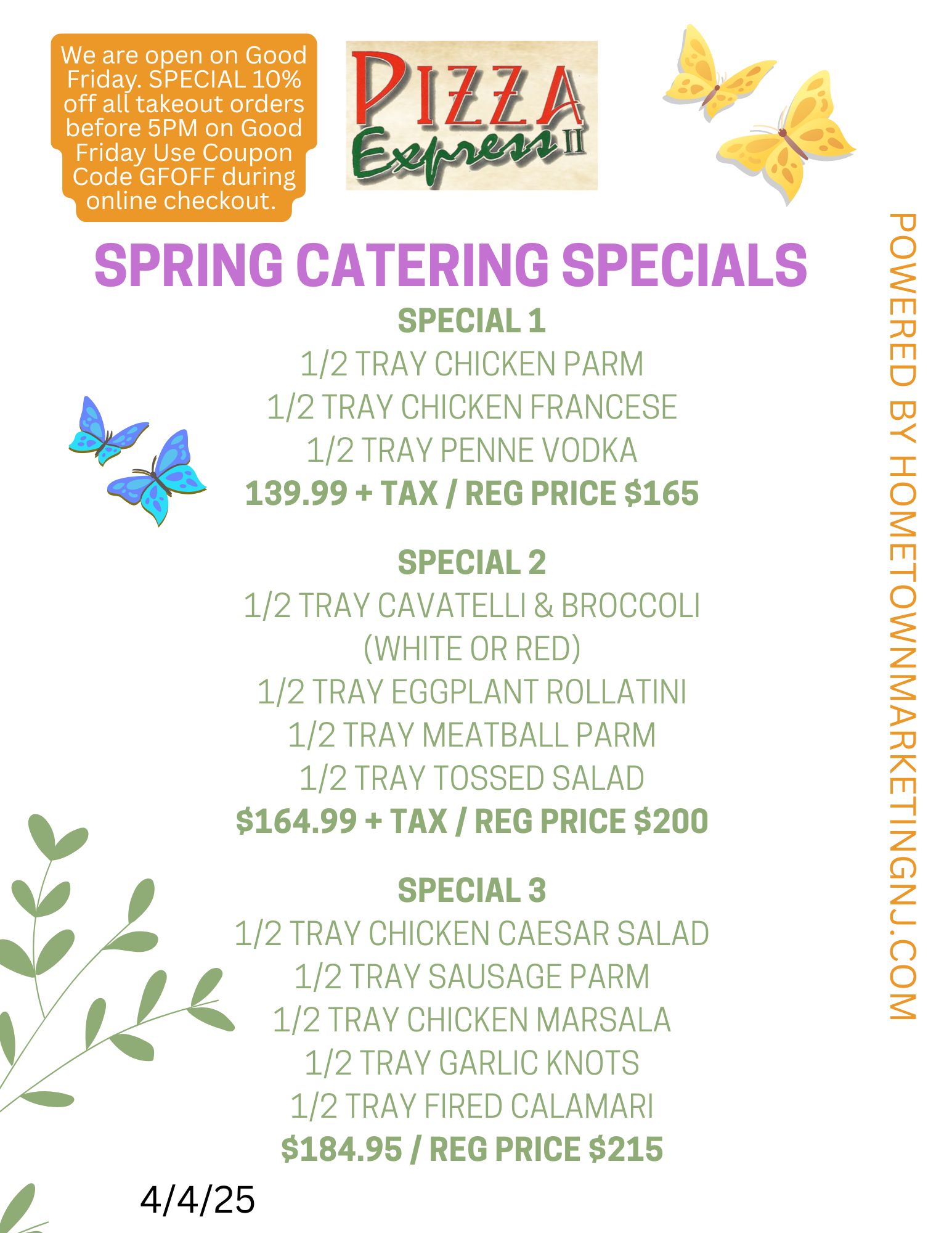 Pizza express spring catering specials 2025 updated